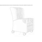 Upholstered reclining armchair on wheels Chui