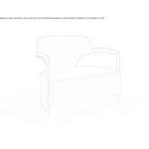 Leather armchair with armrests Novigrad