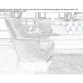 Fabric armchair with armrests Darra