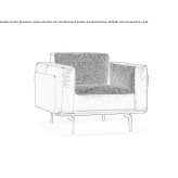 Leather armchair with armrests Omas
