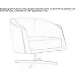 Swivel fabric armchair with armrests Eckeroe