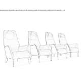 Fabric armchair with high backrest Rully