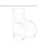 Upholstered reclining armchair on wheels Vauvert