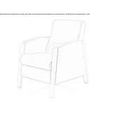 Upholstered armchair with armrests Calp