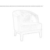 Armchair in quilted fabric with armrests Albert