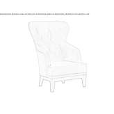Bergere armchair made of quilted fabric Albert