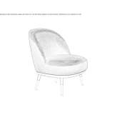 Fabric armchair Zena