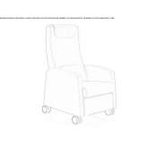 Upholstered reclining armchair on wheels Calp