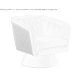 Velvet swivel armchair with armrests Jobbagyi
