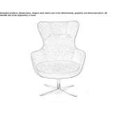 Swivel armchair with 4-star base and armrests Rochford