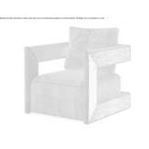 Armchair upholstered in velvet with armrests Morance