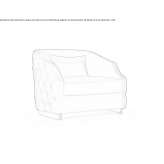 Armchair upholstered with quilted fabric Dalnic