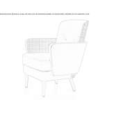 Upholstered armchair with armrests Hova