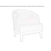 Fabric armchair with armrests Albert