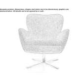 Swivel armchair with 4-star base and armrests Wyoming