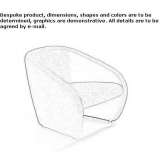 Armchair with removable cover and armrests Gimli