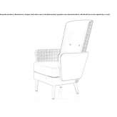 Upholstered armchair with high backrest Hova