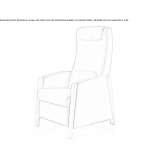 Upholstered reclining armchair with armrests Calp