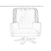 Swivel leather armchair Novoli