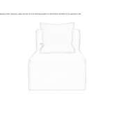 Velor sectional armchair with removable cover Bellvis
