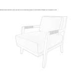 Upholstered leather armchair with removable cover and armrests Gunter