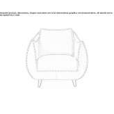 Leather upholstered armchair with armrests Metairie