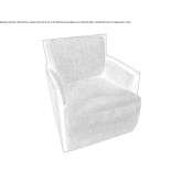 Fabric upholstered armchair with removable cover and armrests Wendover