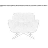 Fabric upholstered armchair with armrests Metairie