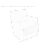 Upholstered leather armchair with removable cover and armrests Wendover