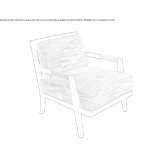 Fabric upholstered armchair with armrests and removable cover Gunter