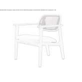 Oak armchair with integrated cushion Kalinga