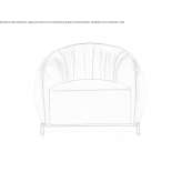 Fabric armchair with armrests Konokovo