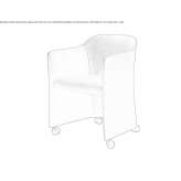 Leather upholstered armchair on wheels Pontida