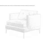 Fabric armchair with removable cover and armrests Banares