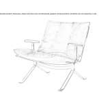 Armchair upholstered in quilted leather with armrests Hornitos