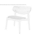 Wooden chair with integrated cushion Wymiarki