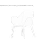 Leather armchair with armrests Lander