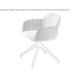 Swivel fabric chair with armrests Heer