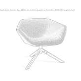 Swivel fabric chair on trestles with armrests Kruhlyk
