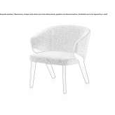 Fabric armchair with armrests Sume