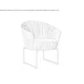 A sled-based armchair with armrests Buna