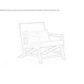 Leather armchair with armrests Warga