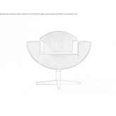 Fabric swivel armchair with 4-star base and armrests Evje
