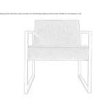 Fabric armchair with metal structure Brandln