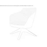 Fabric armchair on trestles with armrests Auggen
