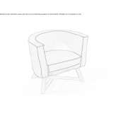 Fabric armchair with removable cover and armrests Propata