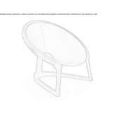 Leather armchair with solid walnut structure Wyndmoor
