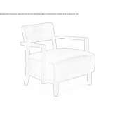 Leather and solid wood armchair with armrests Zillah