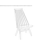 Birch armchair with high backrest Fredonia
