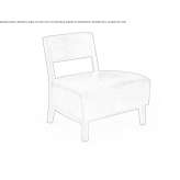 Solid wood armchair with leather seat Zillah